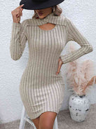 Long Sleeve Ribbed Sweater Dress - Guy Christopher