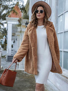 Long Sleeve Teddy Coat with Pockets - Guy Christopher