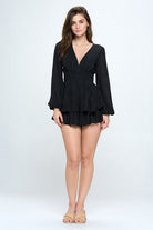 Long Sleeve Tiered Mini Romper - Guy Christopher