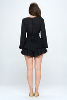 Long Sleeve Tiered Mini Romper - Guy Christopher
