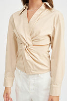 LONG SLEEVE TWIST FRONT TOP - Guy Christopher