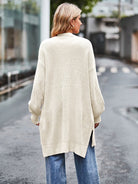 Long Sleeve Waffle-Knit Cardigan - Guy Christopher