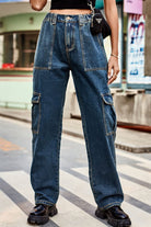 Long Straight Leg Jeans with Pockets - Guy Christopher