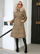 Longline Hooded Winter Coat with Pockets - Guy Christopher