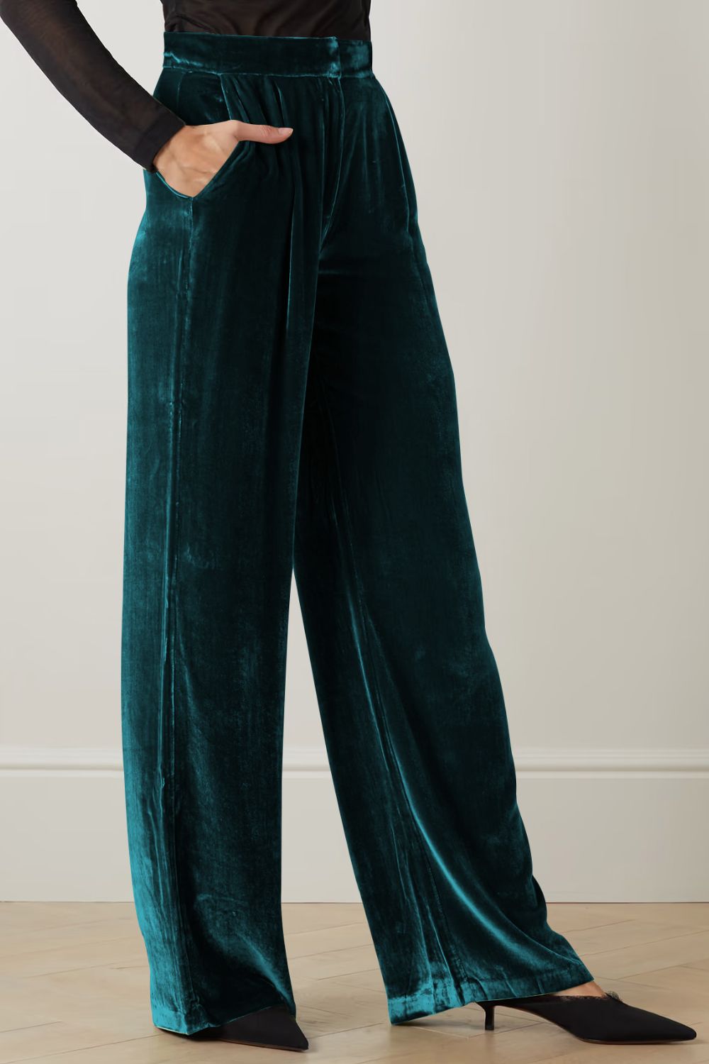 Loose Fit High Waist Long Pants with Pockets - Guy Christopher