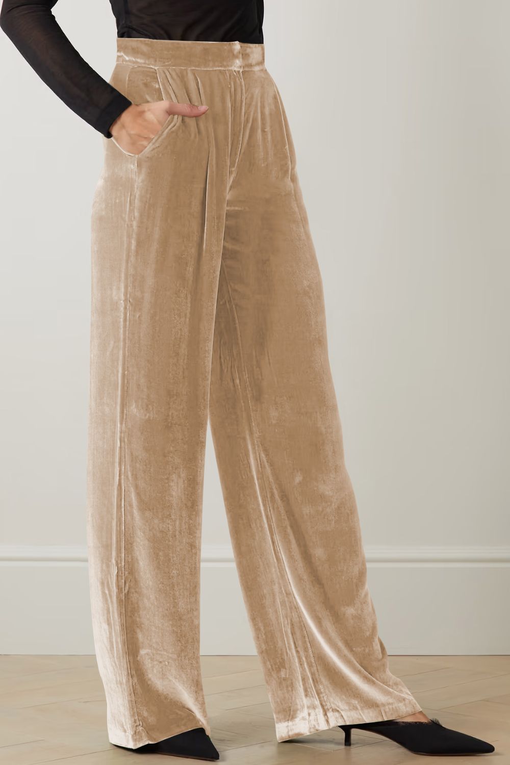 Loose Fit High Waist Long Pants with Pockets - Guy Christopher