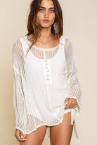 Loose Fit See-through Boat Neck Sweater - Guy Christopher