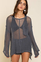 Loose Fit See-through Boat Neck Sweater - Guy Christopher
