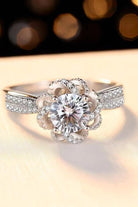 Love's Bloom - A 2-Carat Moissanite Ring with Delicate Floral Embellishment - Indulge in the Enchanting Sparkle of Nature - Guy Christopher