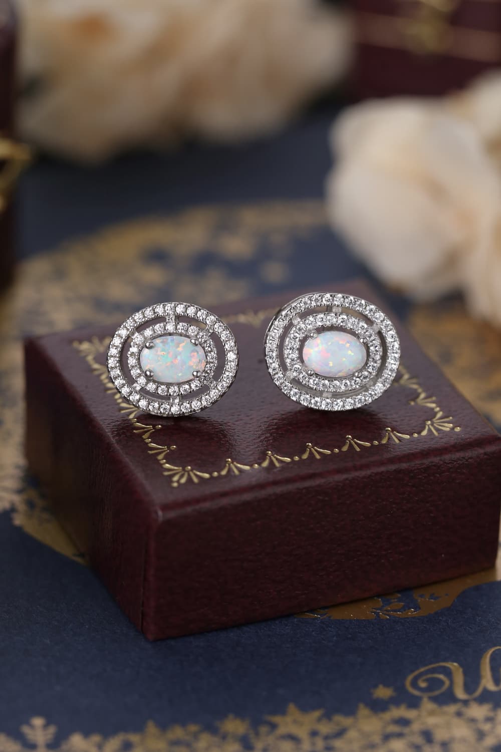 Love's Reflection - Opal Round Stud Earrings - Handcrafted from 925 Sterling Silver. - Guy Christopher