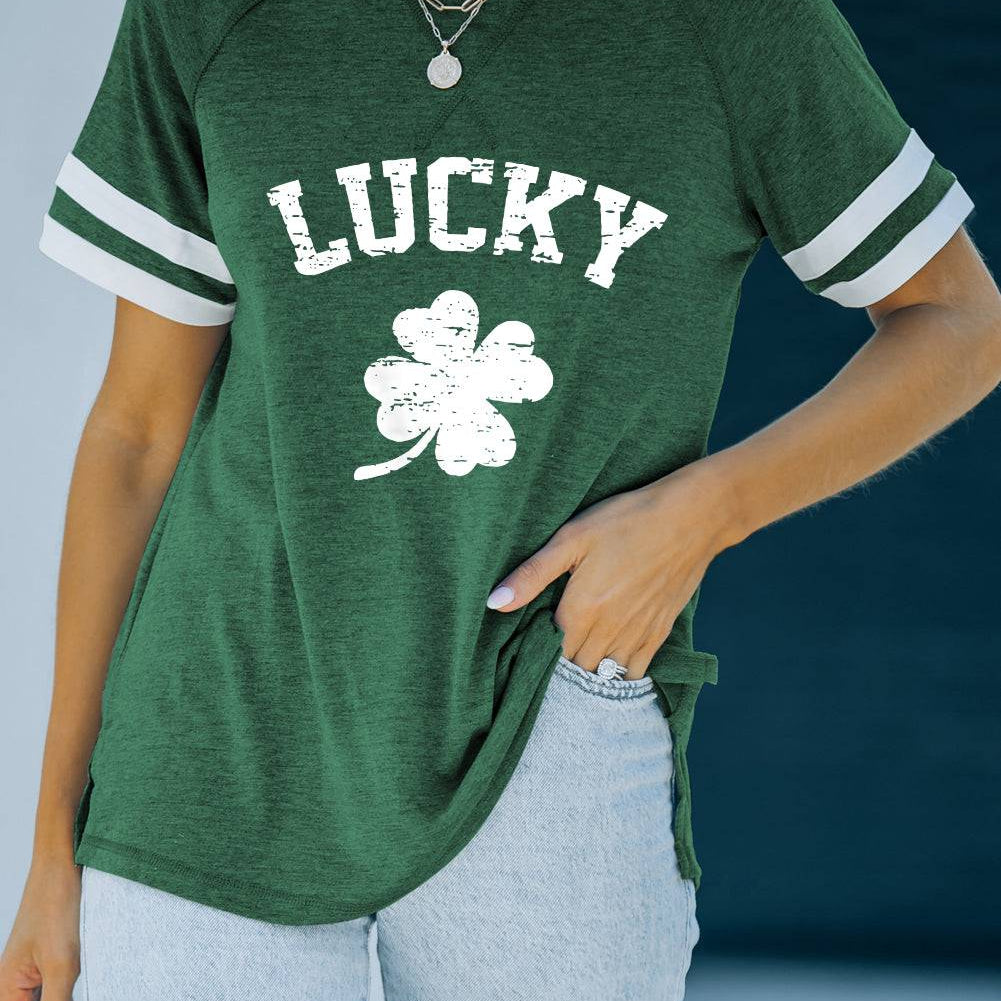 Lucky Clover Graphic Tee Shirt - Feel Lucky and Look Stunning - Add a Touch of Romance to Your Wardrobe - Guy Christopher