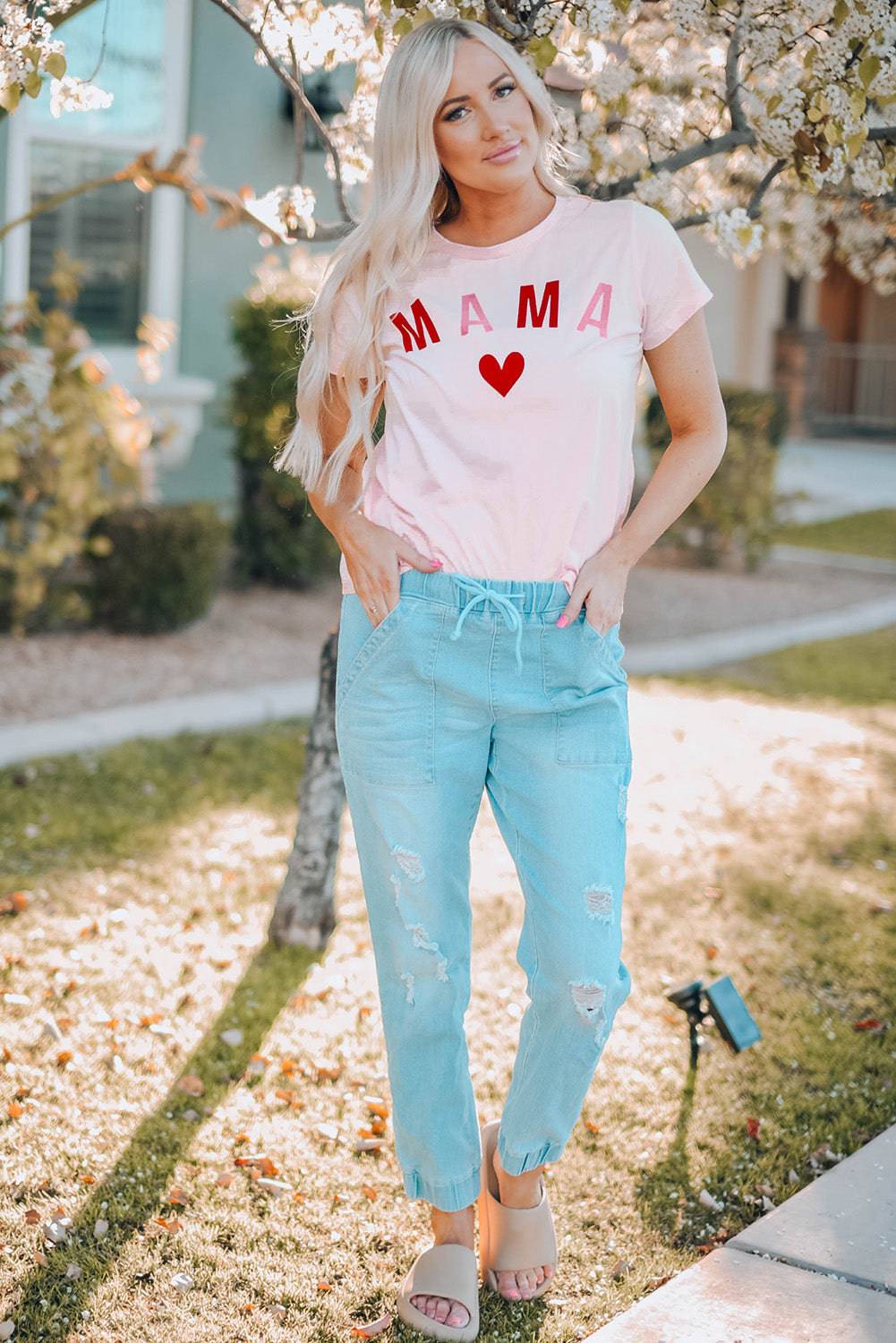 MAMA Heart Graphic Tee - Wear Your Love on Your Sleeve - Celebrate the Romance of Motherhood - Guy Christopher