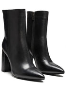 MARGEN ANKLE-HIGH POINTED TOE BLOCK HEELED BOOT - Guy Christopher