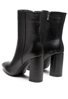 MARGEN ANKLE-HIGH POINTED TOE BLOCK HEELED BOOT - Guy Christopher