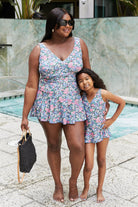 Marina West Swim Full Size Clear Waters Swim Dress in Rose Sky - Guy Christopher