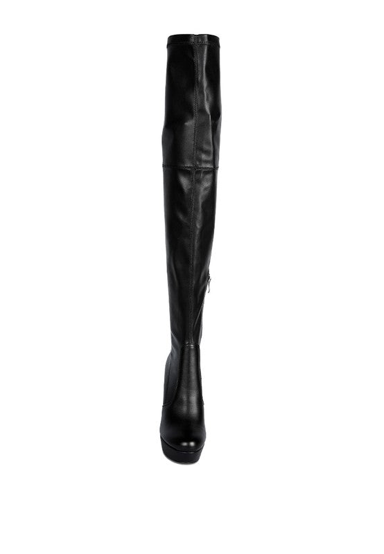 Marvelettes Faux Leather High Heeled Long Boots - Guy Christopher