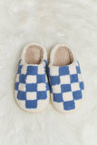 Melody Checkered Print Plush Slide Slippers - Guy Christopher