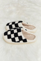 Melody Checkered Print Plush Slide Slippers - Guy Christopher