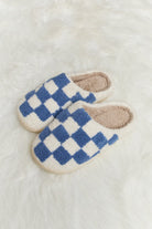 Melody Checkered Print Plush Slide Slippers - Guy Christopher