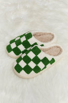 Melody Checkered Print Plush Slide Slippers - Guy Christopher