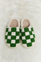 Melody Checkered Print Plush Slide Slippers - Guy Christopher