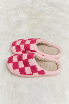 Melody Checkered Print Plush Slide Slippers - Guy Christopher