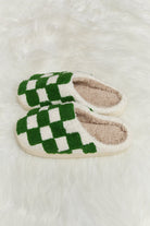 Melody Checkered Print Plush Slide Slippers - Guy Christopher