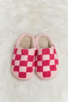 Melody Checkered Print Plush Slide Slippers - Guy Christopher