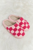 Melody Checkered Print Plush Slide Slippers - Guy Christopher