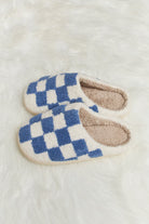 Melody Checkered Print Plush Slide Slippers - Guy Christopher