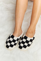 Melody Checkered Print Plush Slide Slippers - Guy Christopher