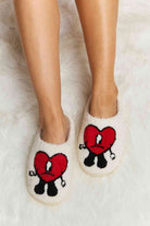 Melody Love Heart Print Plush Slippers - Guy Christopher