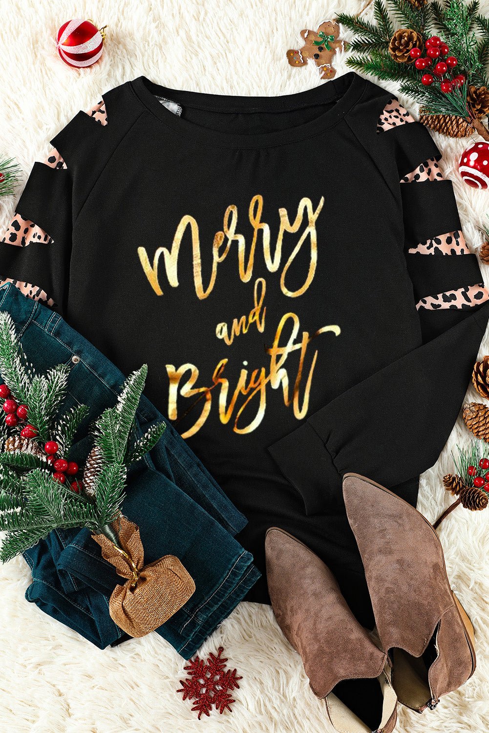 MERRY AND BRIGHT Graphic Long Sleeve Top - Guy Christopher