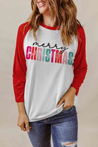 MERRY CHRISTMAS Graphic Raglan Sleeve T-Shirt - Guy Christopher