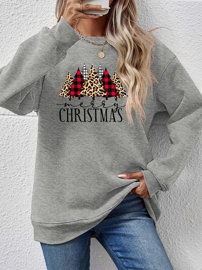 MERRY CHRISTMAS Round Neck Long Sleeve Sweatshirt - Guy Christopher