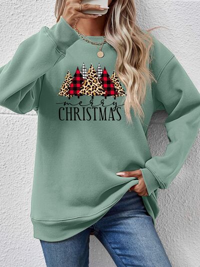 MERRY CHRISTMAS Round Neck Long Sleeve Sweatshirt - Guy Christopher