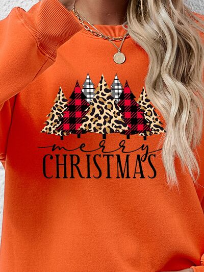 MERRY CHRISTMAS Round Neck Long Sleeve Sweatshirt - Guy Christopher