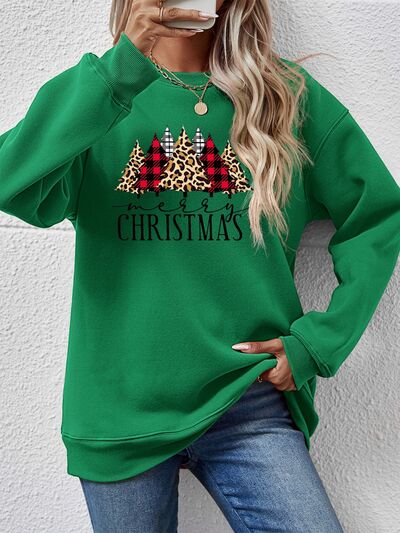 MERRY CHRISTMAS Round Neck Long Sleeve Sweatshirt - Guy Christopher