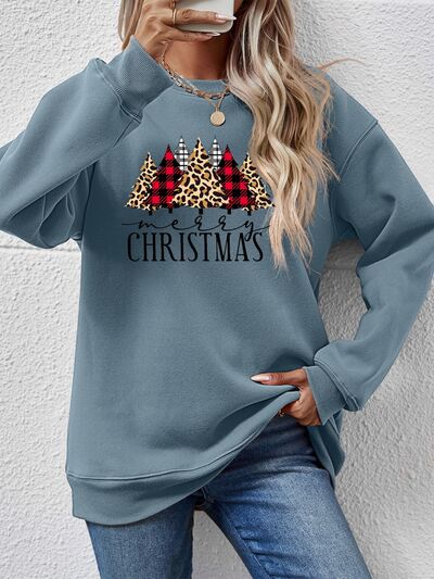 MERRY CHRISTMAS Round Neck Long Sleeve Sweatshirt - Guy Christopher