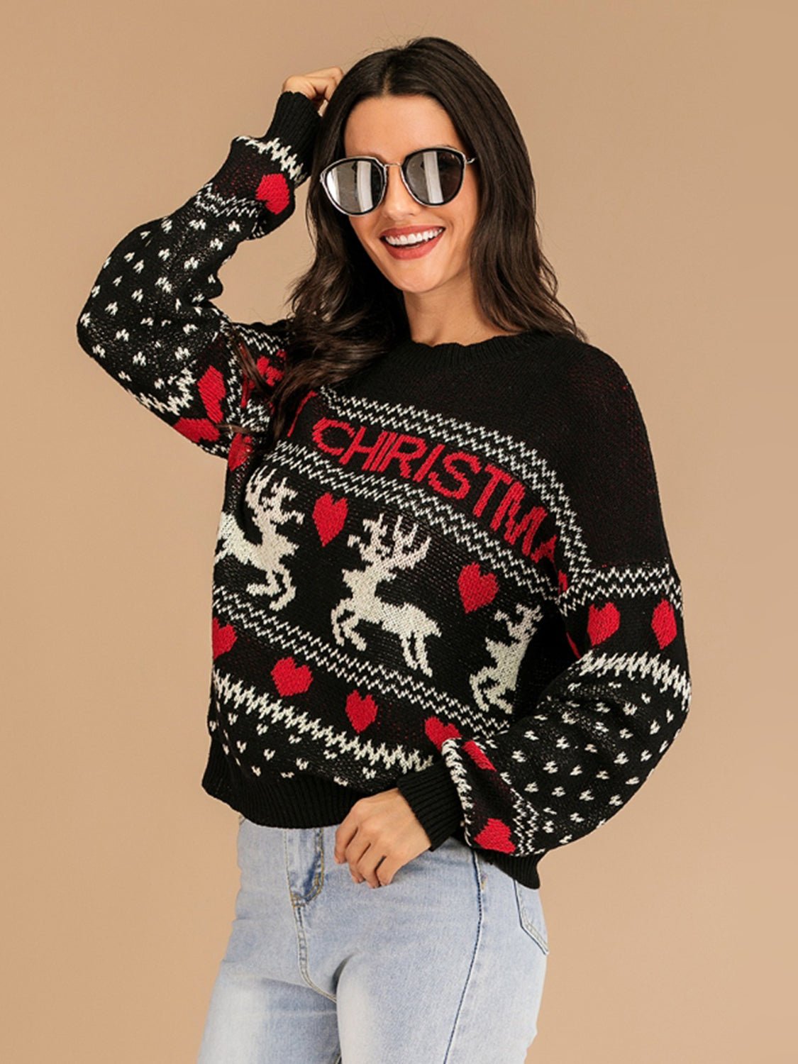 MERRY CHRISTMAS Round Neck Sweater - Guy Christopher