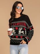 MERRY CHRISTMAS Round Neck Sweater - Guy Christopher