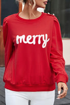 MERRY Ruff Sleeve Buttoned Sweatshirt - Guy Christopher