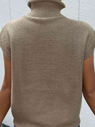 Mixed Knit Turtleneck Sweater Vest - Guy Christopher