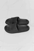 MMShoes Arms Around Me Open Toe Slide in Black - Guy Christopher