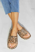 MMShoes Arms Around Me Open Toe Slide in Leopard - Guy Christopher