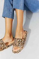 MMShoes Arms Around Me Open Toe Slide in Leopard - Guy Christopher