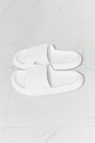 MMShoes Arms Around Me Open Toe Slide in White - Guy Christopher