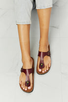 MMShoes Drift Away T-Strap Flip-Flop in Brown - Guy Christopher