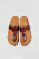 MMShoes Drift Away T-Strap Flip-Flop in Brown - Guy Christopher