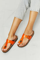 MMShoes Drift Away T-Strap Flip-Flop in Orange - Guy Christopher